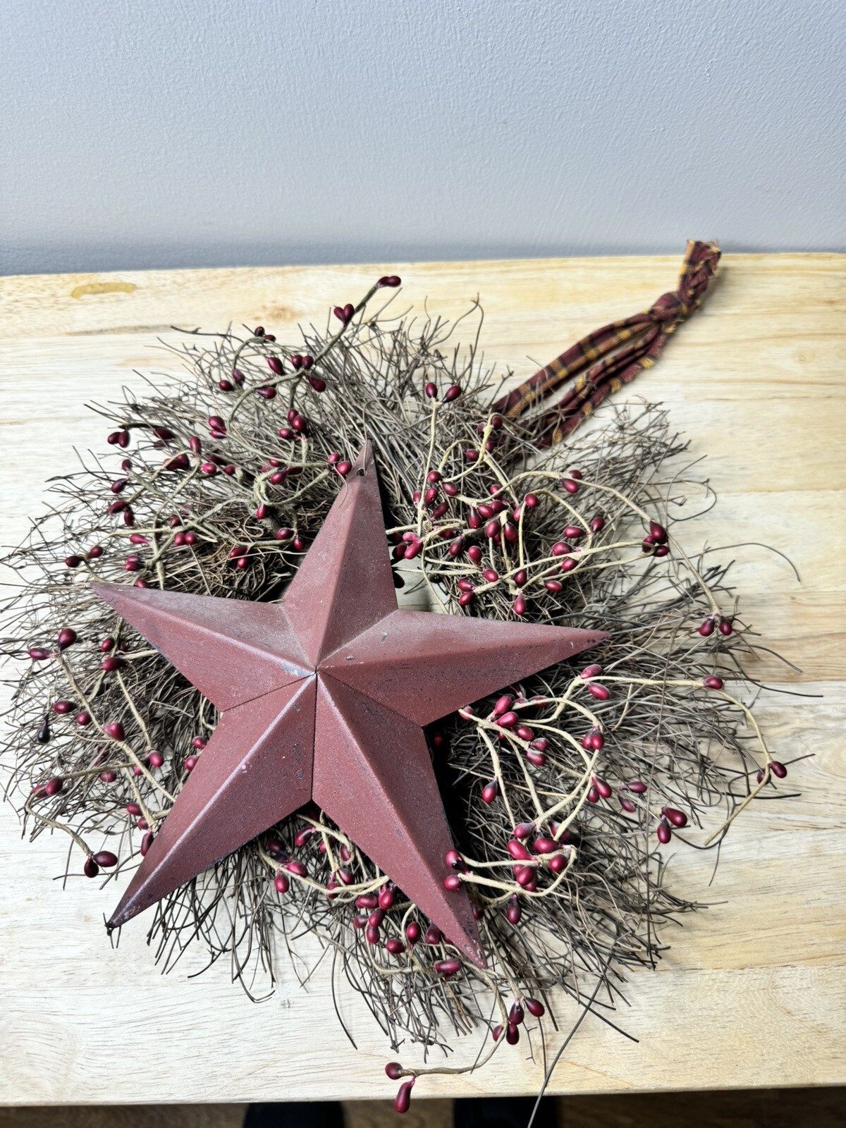 Primitive Rustic Wreath Maroon