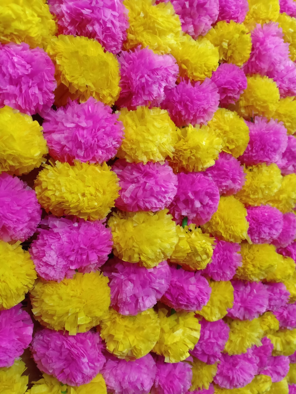 100Pcs Set Artificial Marigold Flower Garlands Diwali Indian Wedding Decoration