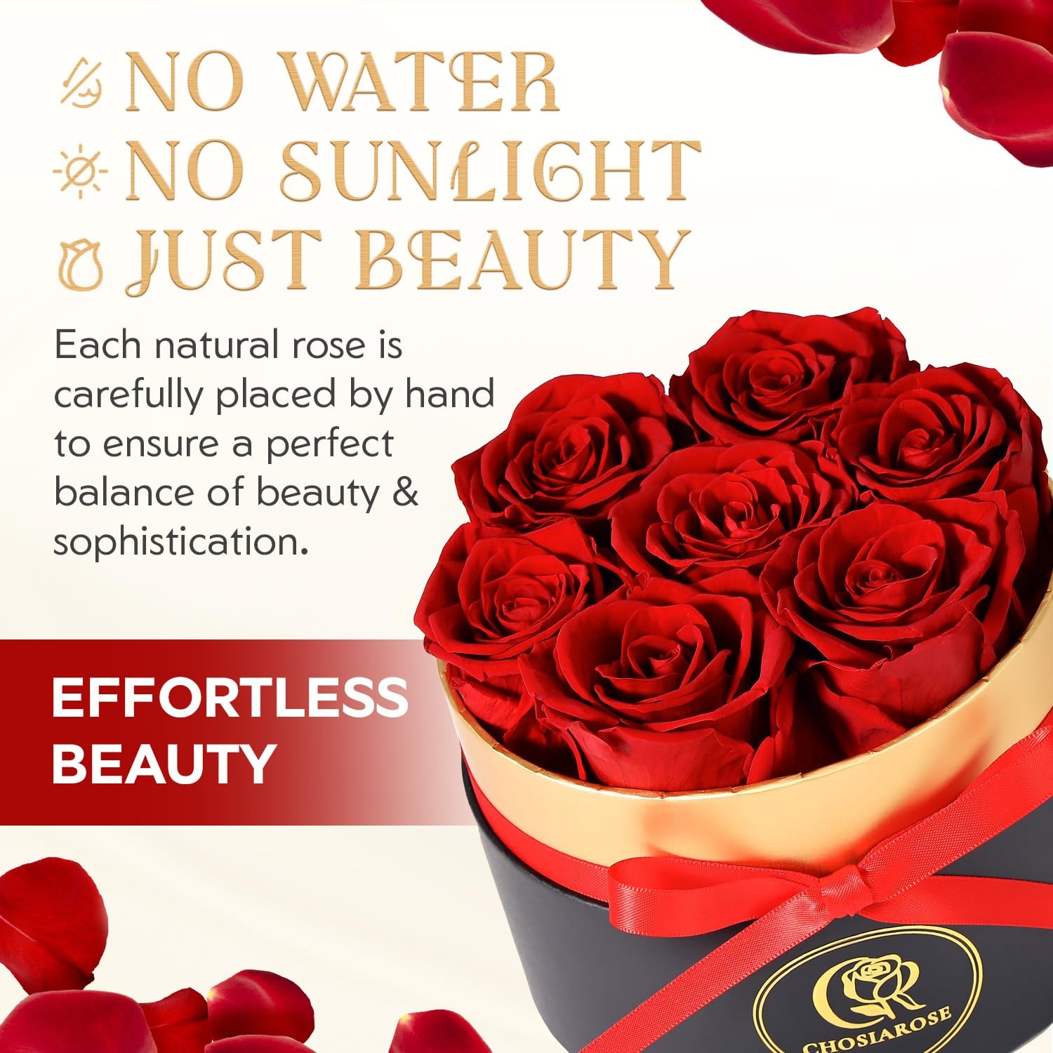 Roses Forever Flowers for Delivery – 7 Forever Preserved Roses in , Preserved…