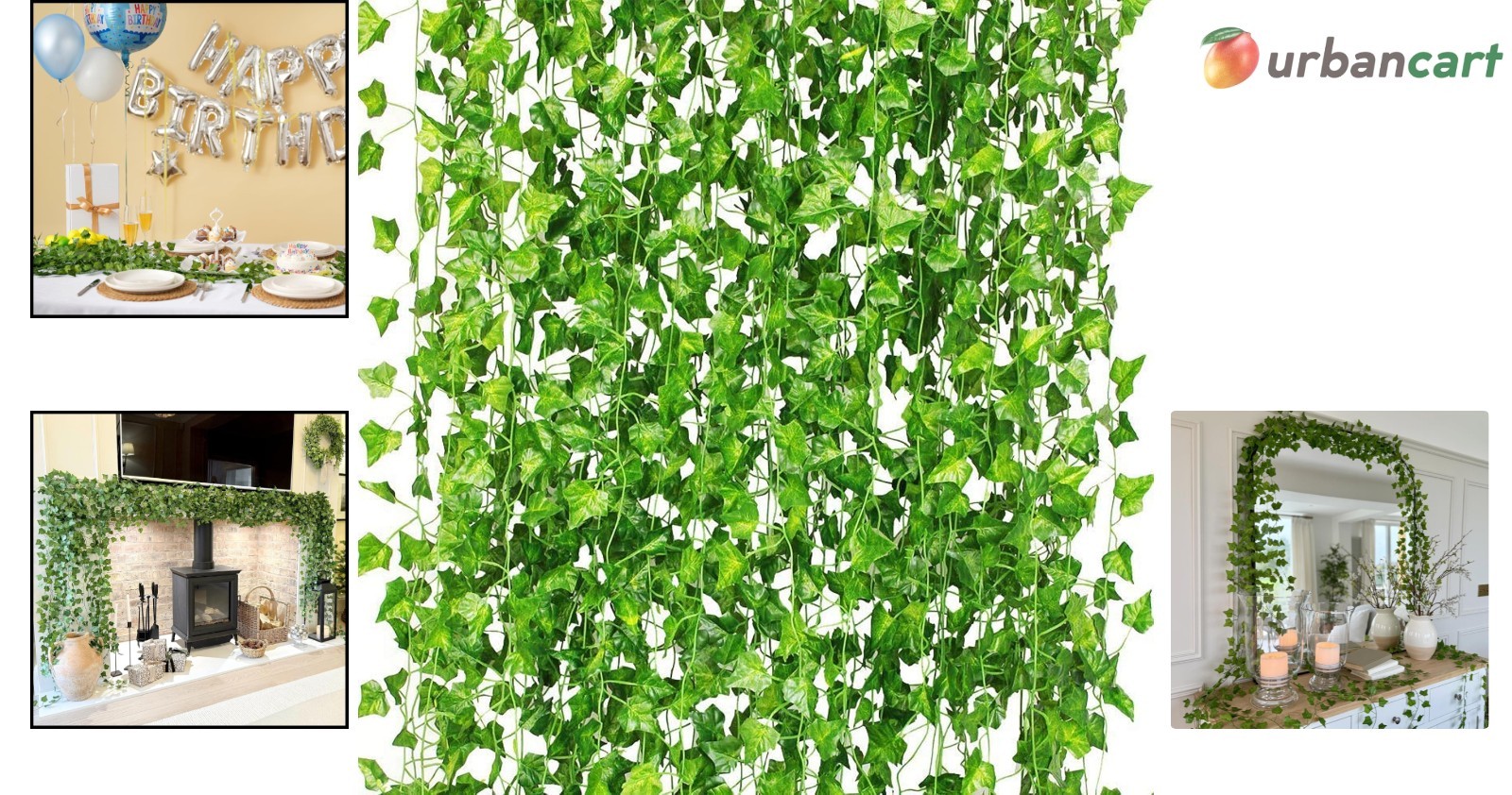 12-Pack 84ft UV-Resistant Artificial Ivy Garland for Elegant Indoor & Outdoor…