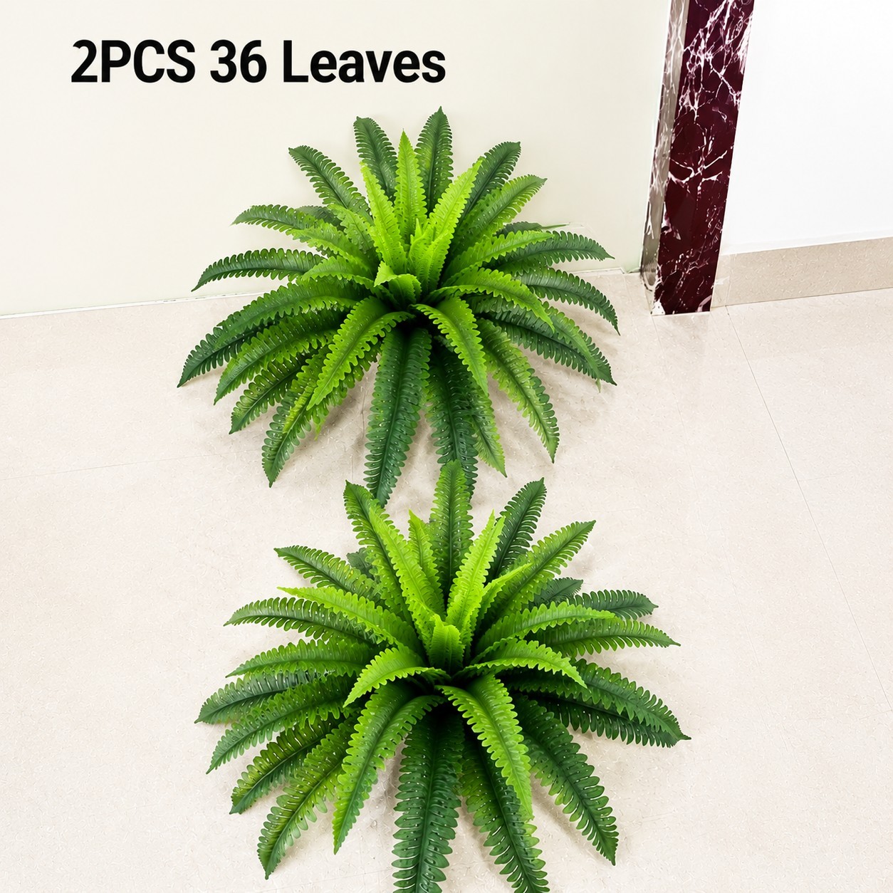 2 Pack 24 in Artificial Boston Ferns Bush Plant for Office & Living Room Decor