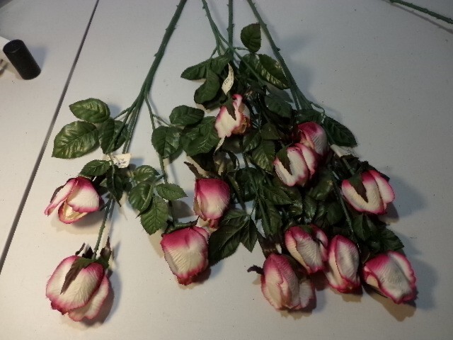 Roses Artificial Silk Long Stem, Bundles Purple, Pink, White 16 pcs.