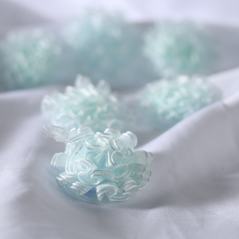 Factory Direct Craft Bulk Package of 72 Miniature Light Blue Open Ribbon Ro