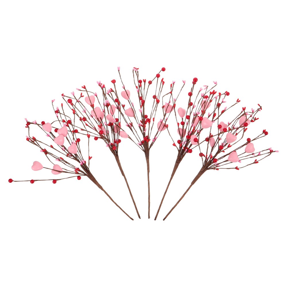 5Pcs Bendable Foam Valentine Stem Branches Assorted Color for Table Decoration