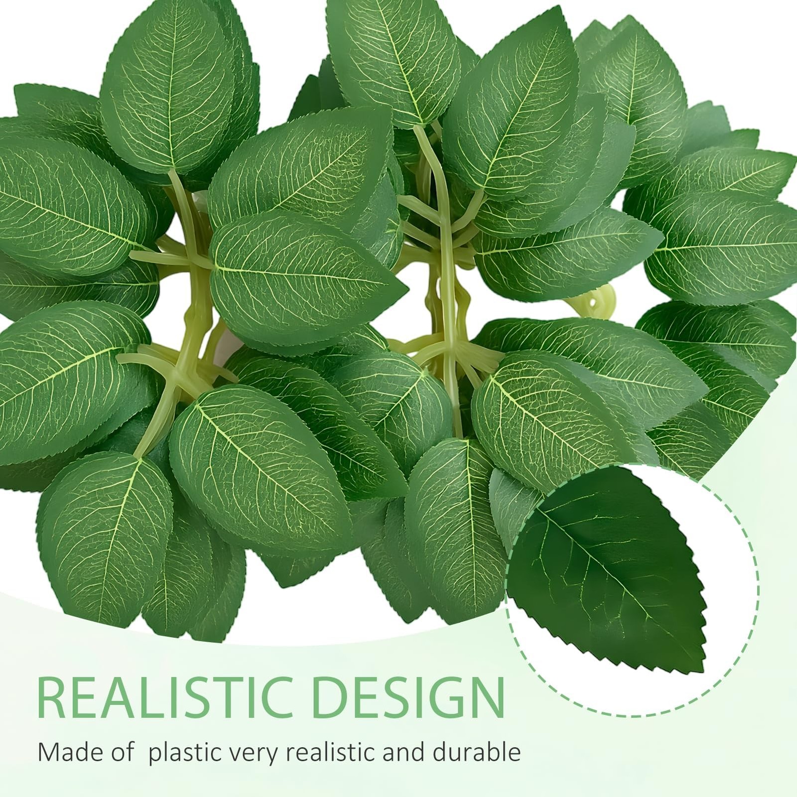 100 PCS Artificial Green Leaves Rose Bulk Fake Greenery Decor DIY Bouquets