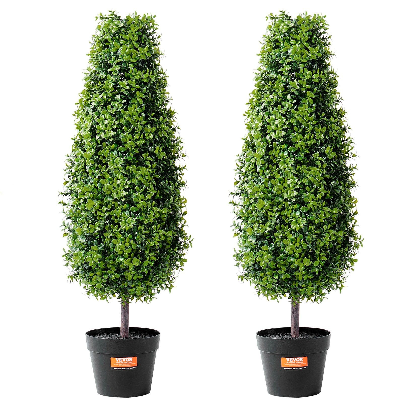 2Pack 36in Vibrant Green Faux Boxwood Trees No Odor High Durability