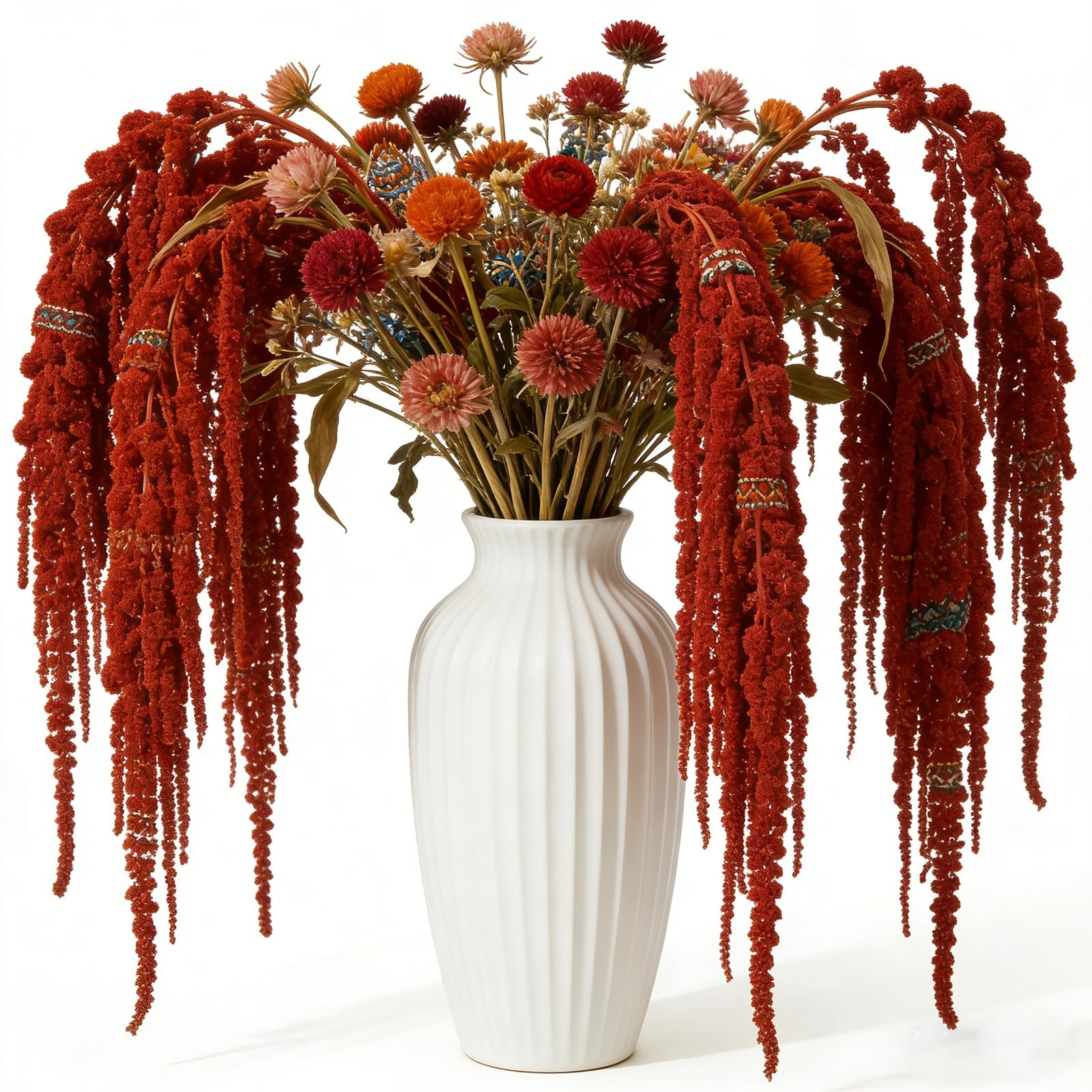 Bright Red Artificial Amaranthus Faux Hanging Vines For Decor Fits 22 Inch