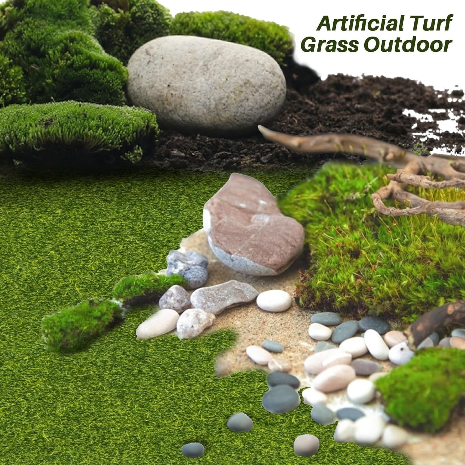 6PCS Artificial Grass Mats 5.9″x5.9″ for Crafts, Fairy Garden,Decor, Grass Faux