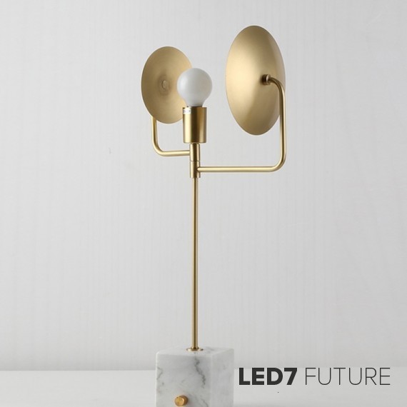 Modern Brass & Marble Table Lamp