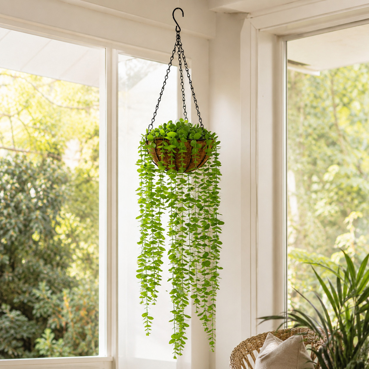 3′ Eucalyptus Artificial Plant in Hanging Basket