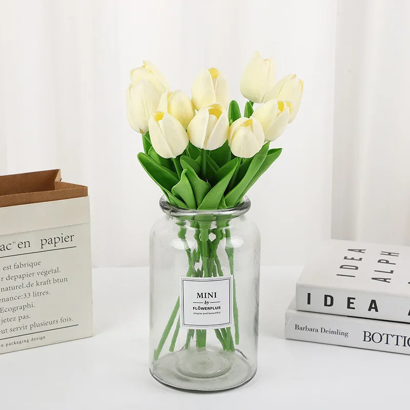 3/5PCS Real Touch Tulip Bouquet Artificial Flowers Wedding Home Decor Gift