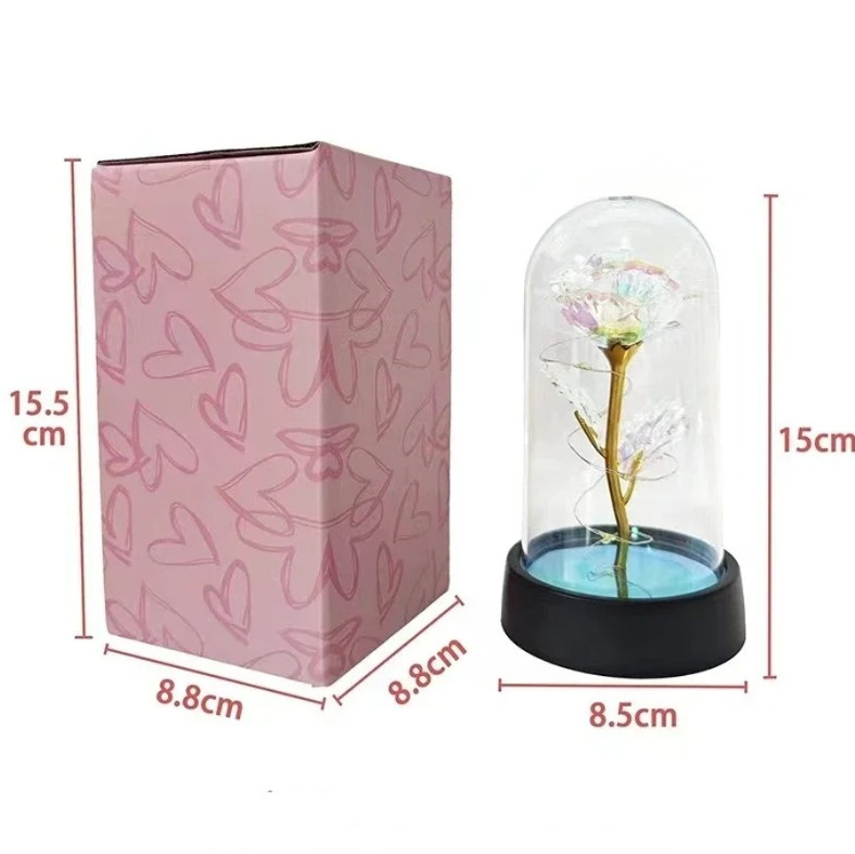 1pc LED Eternal Rose Artificial Flower Romantic Valentines Day Gift Decor Light