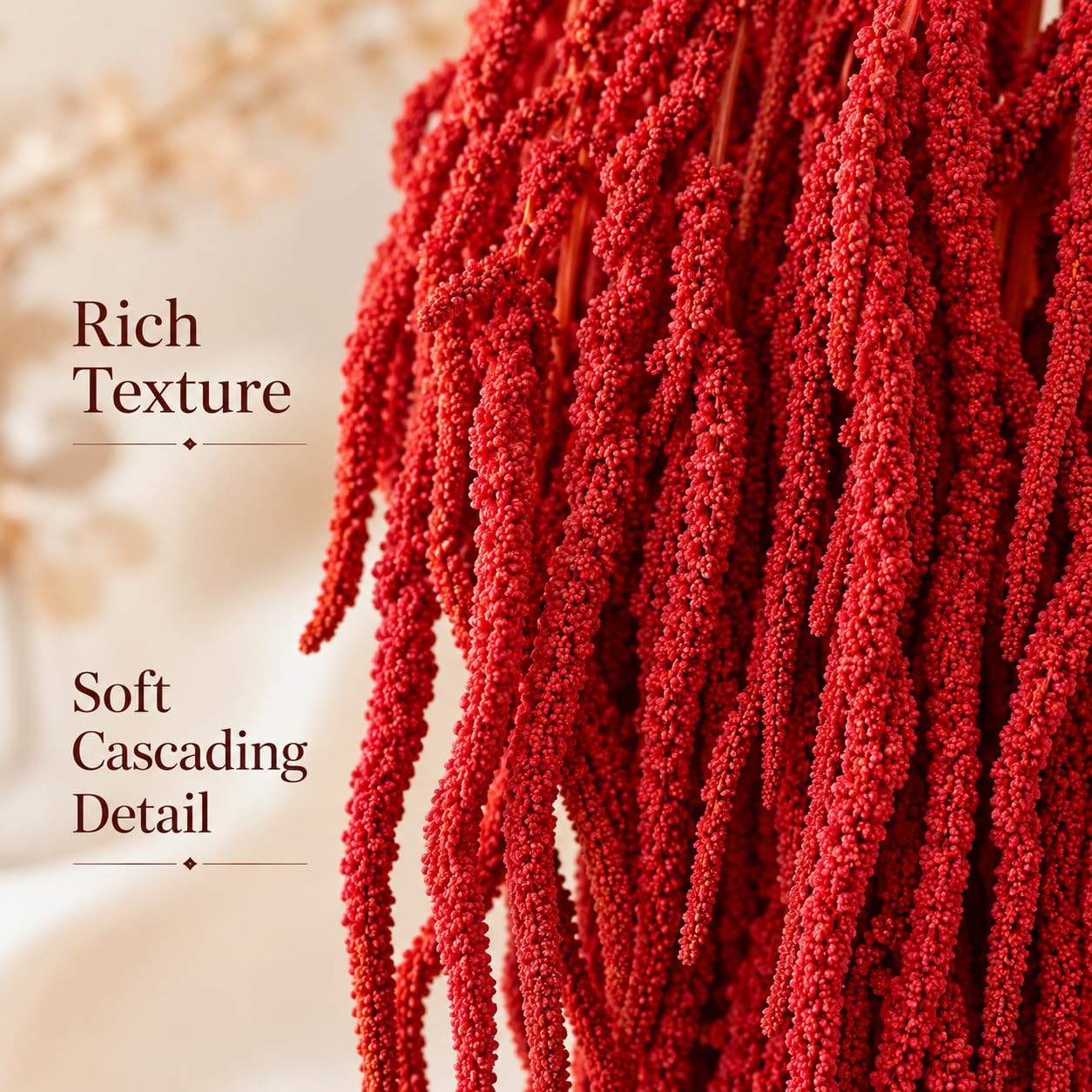 Bright Red Artificial Amaranthus Faux Hanging Vines For Decor Fits 22 Inch