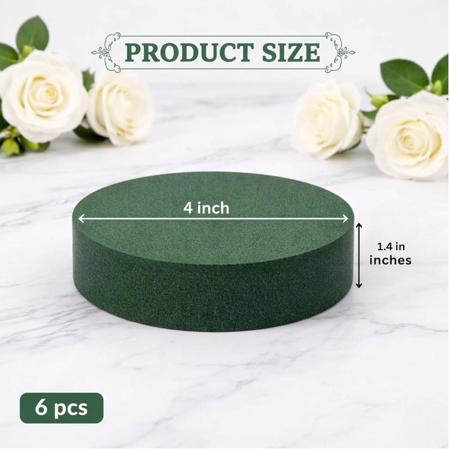 FLOFARE Round Floral Foam Blocks 4 Pack for Fresh Artificial Flowers