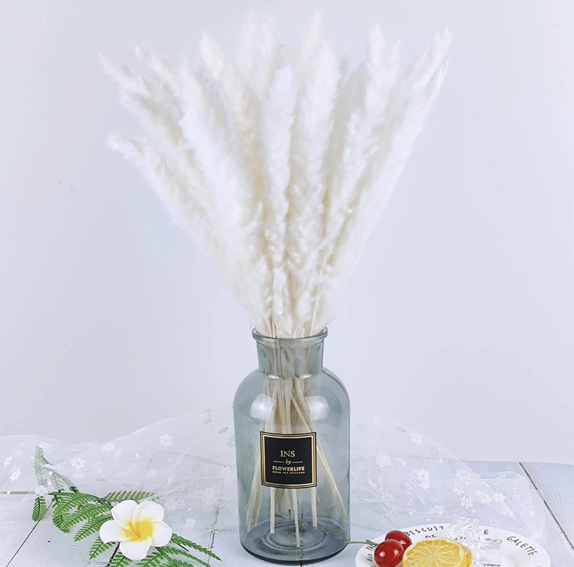 15PCS Natural Dried Pampas Grass 24 In. Reed Flower Wedding Bouquet Home Decors