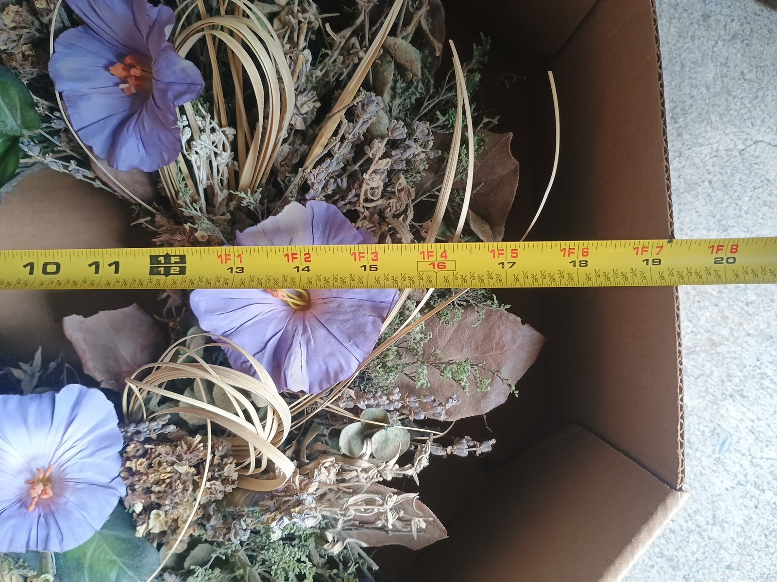 Flower Door Wreath LL Bean Cottage Style Decor Purple Morning Glory 18×18″ New