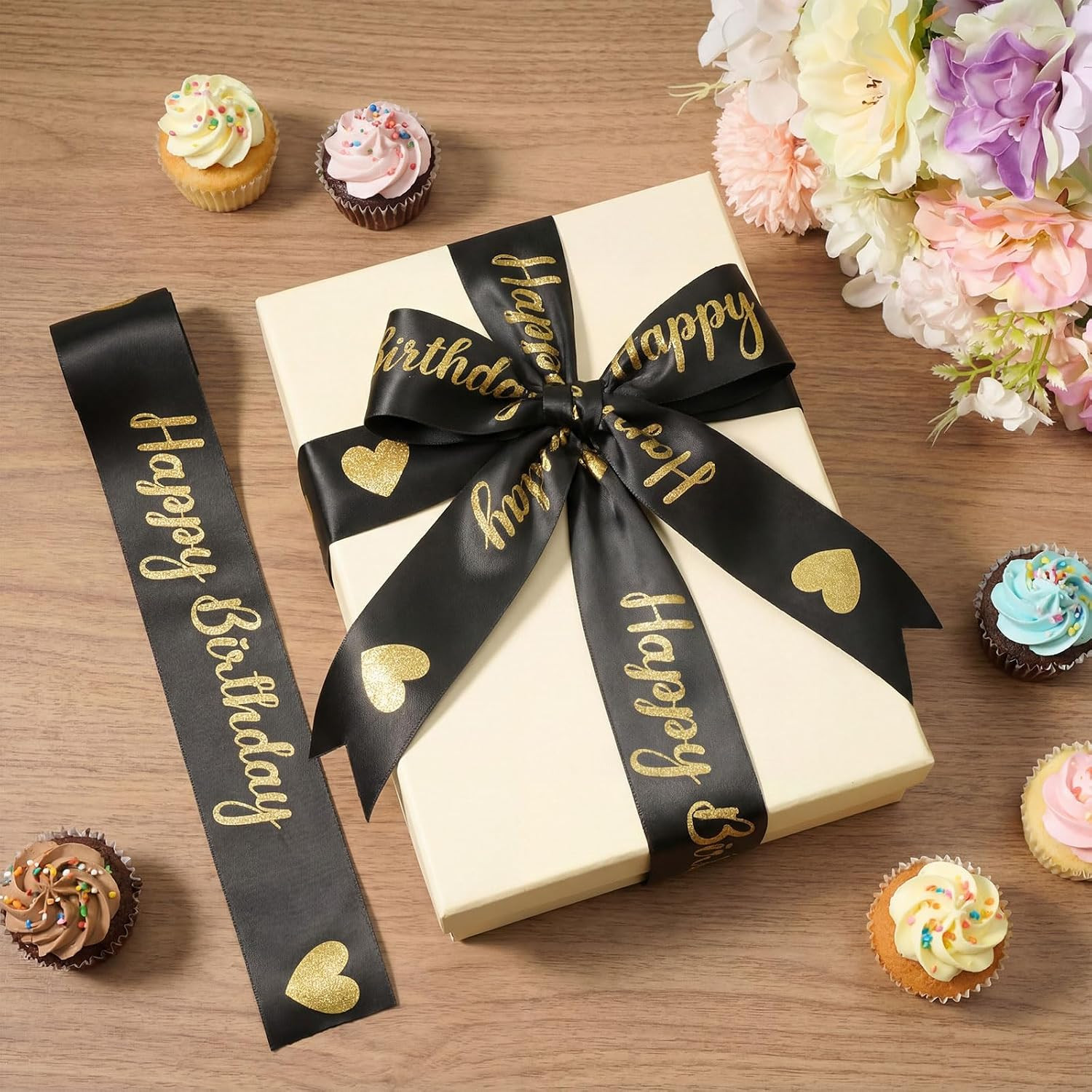 114 Pcs Flower Bouquet Accessories Includes 2 in X 5 Yard Glitter Happy Birthday