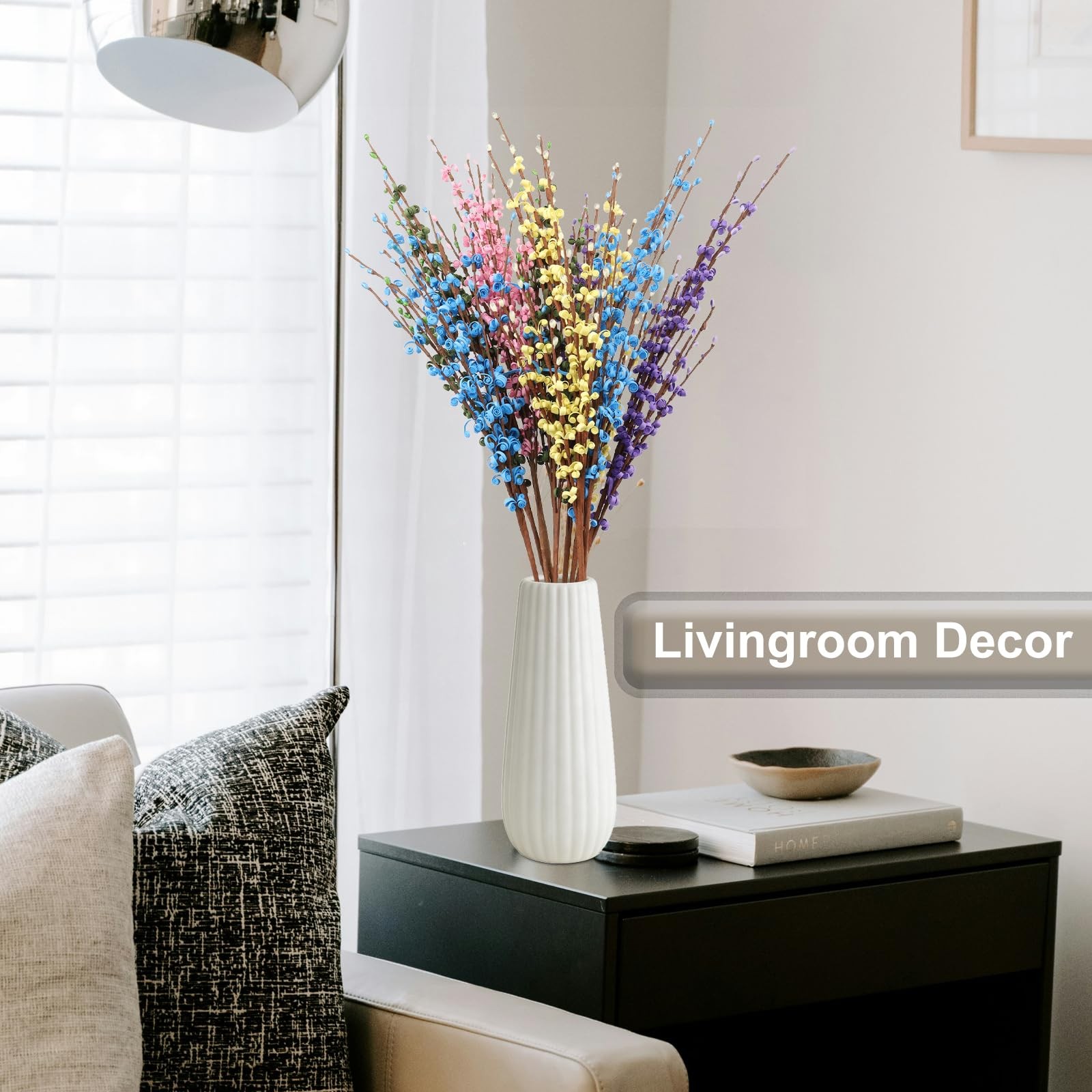 10 PCS 29.5″ Colorful Long Jasmine Artificial Flowers Faux Dry Vase Home Decor