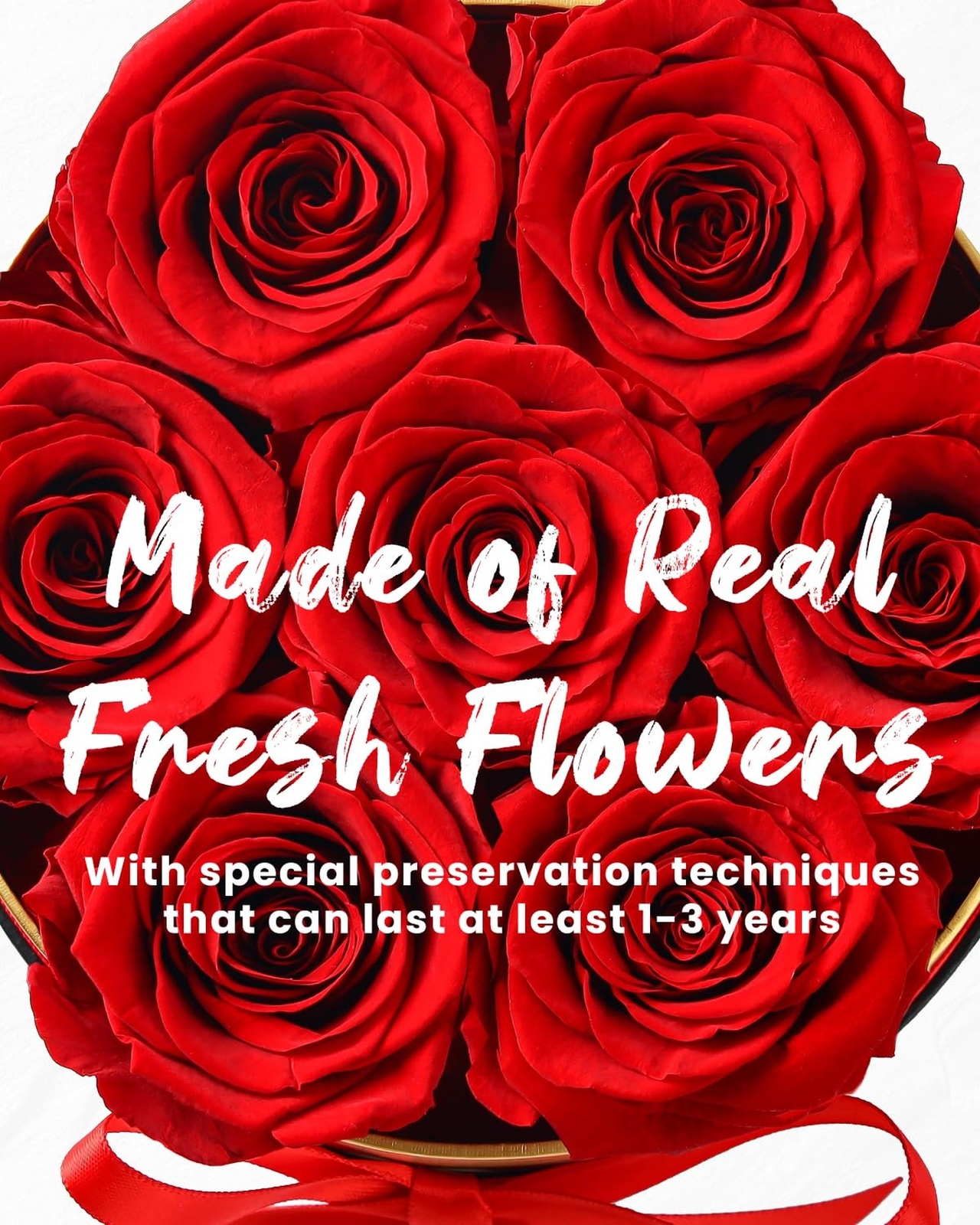 Changshunqi Forever Flowers Preserved Roses in a Box – 7 Preserved Flowers In…
