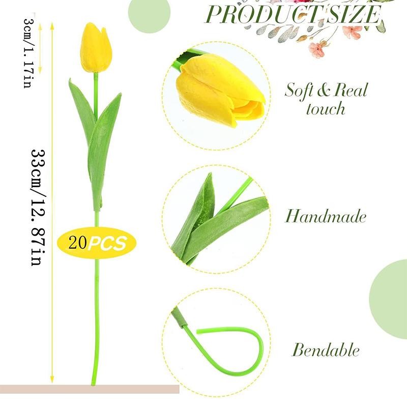 5/10PCS Real Touch Artificial Tulips 33cm Fake Flowers Wedding Home Decors