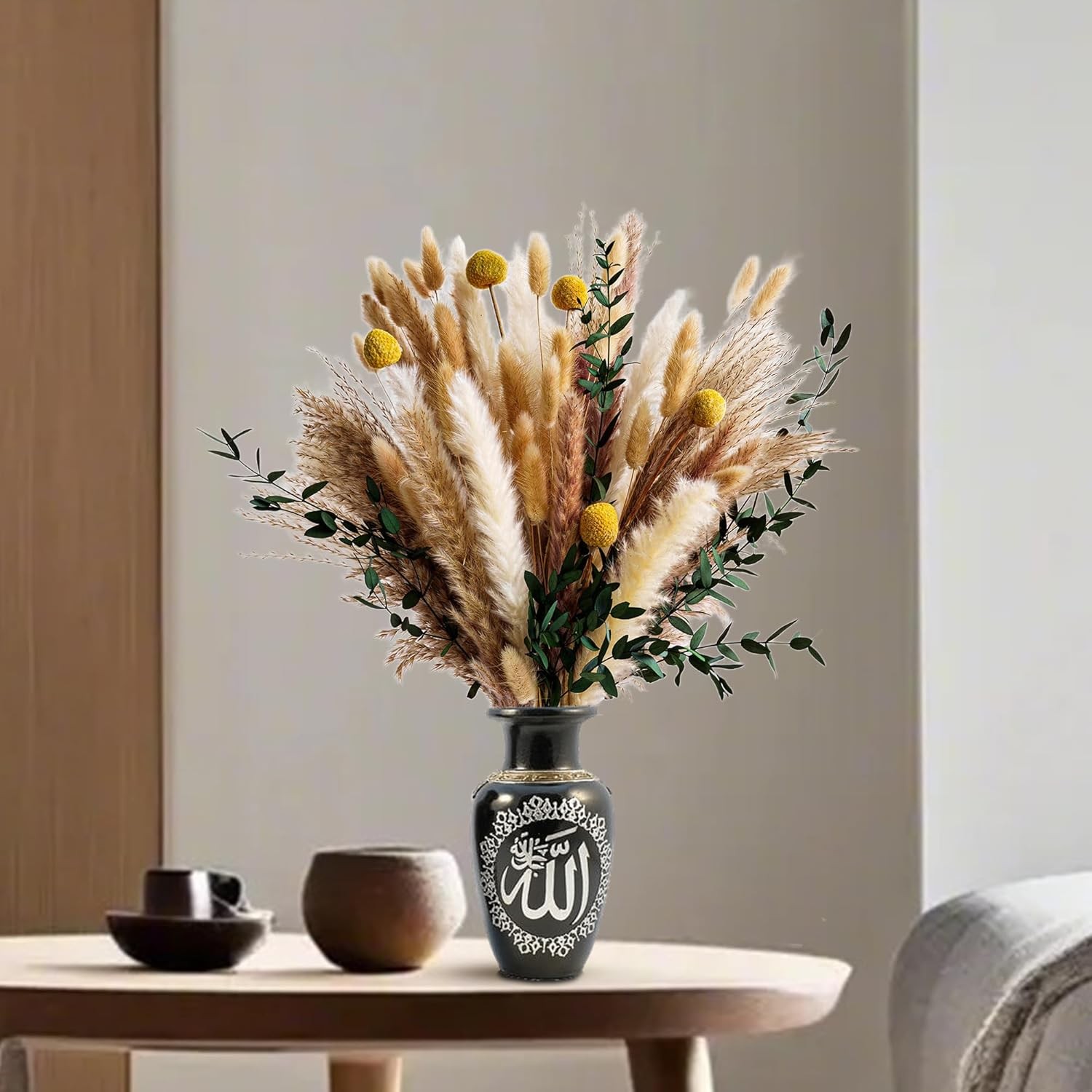 Dried Flowers Bouquet – Olive Green Wall Decor, Pampas Grass Bouquet,