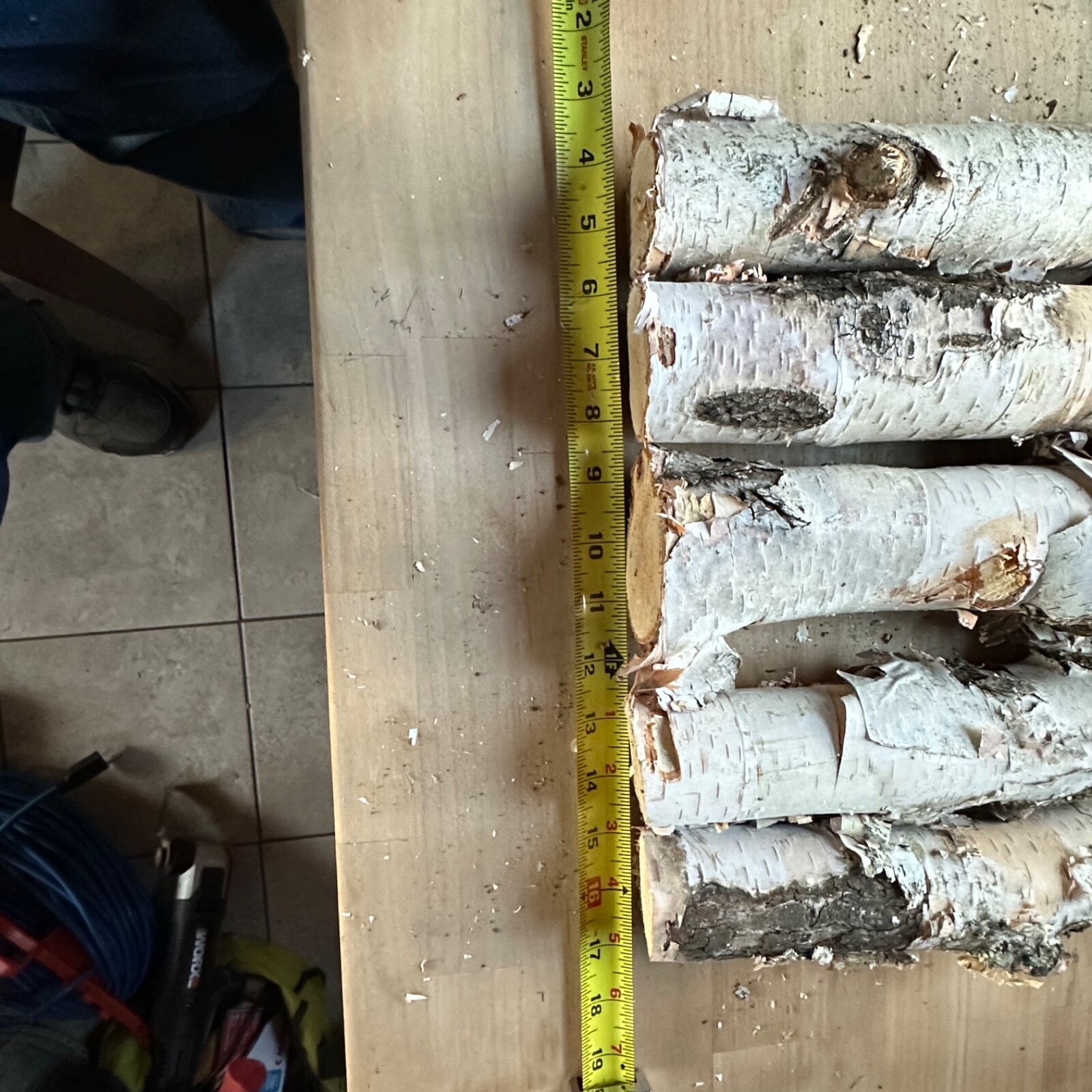 White Birch 5 Pc 14”-16” Long nice Decor Log Set Real Wood dried