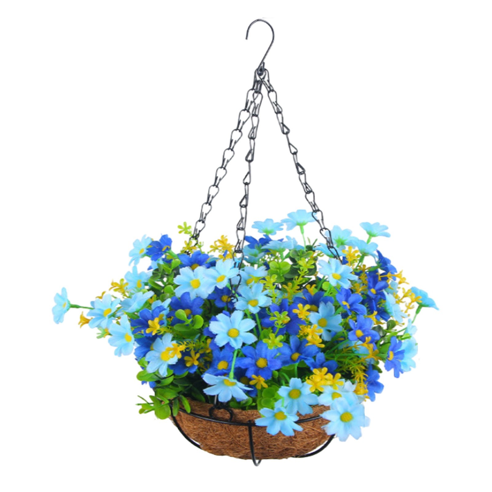 Hanging Flower Basket 2m/6.5ft Cloth Realistic Display Vibrant