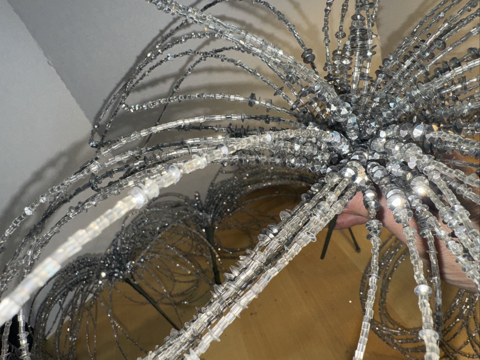 Silver Glitter Rhinestone Leaf Floral Stems Tree Picks, Sprays Lot Of 8