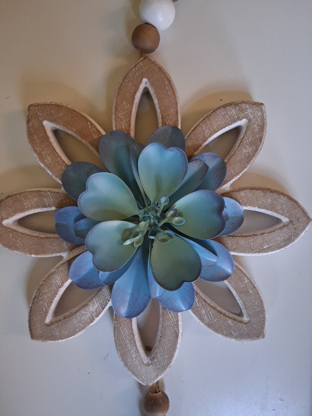 Gorgeous BOHO wall Decor Hanging Flower Blue Center Lotus Flower