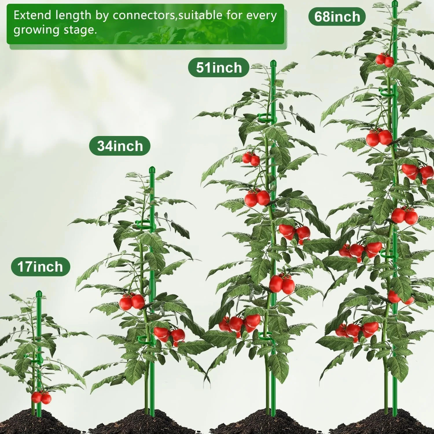 20Pcs Plant Support Stakes 17 inch SupKing Garden Orchid Sticks Extended to 3ft
