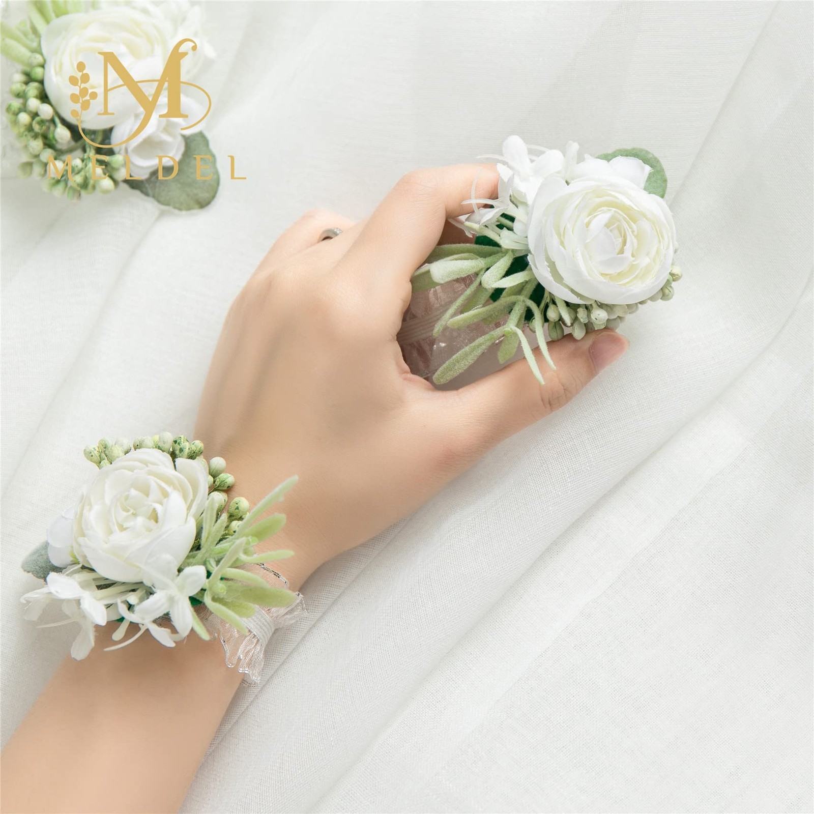 Rose Wrist Corsage Wristlet Band for Girls Women Bride Bridesmaid, Set of 6, …