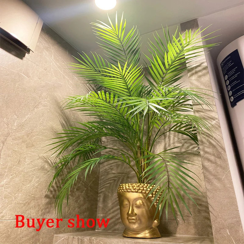 125cm Large Artificial Palm Tree Tropical Plants Branch Plastic Fake Leaves…