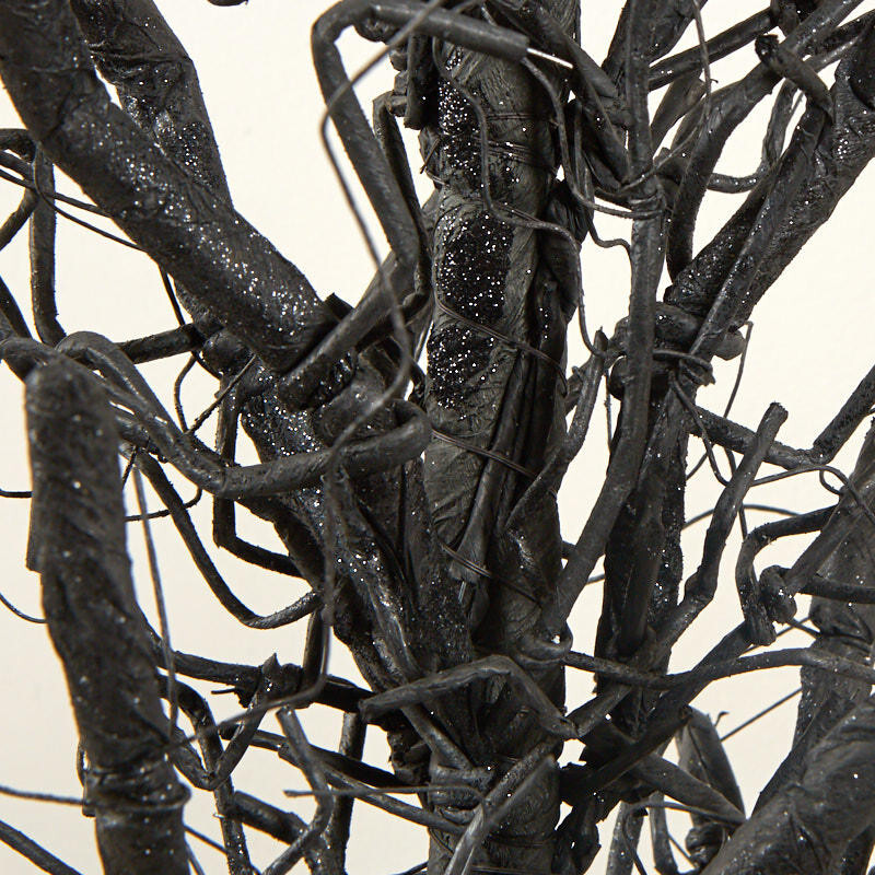39″ Artificial Black Glitter Halloween Decorative Twig Tree