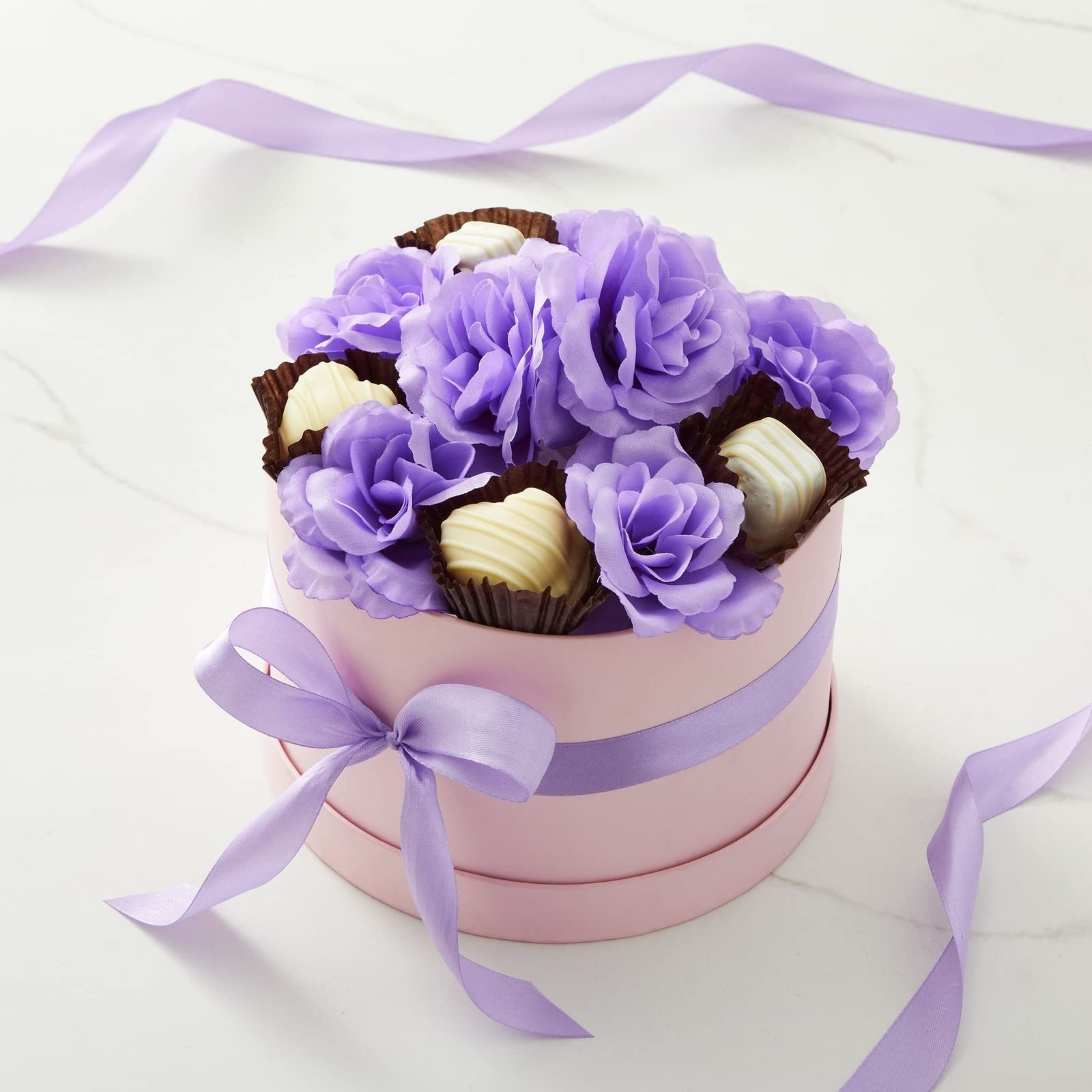 Silk Foam Roses – 50 Stemless 3in Light Purple Heads – Realistic Blooms for W…