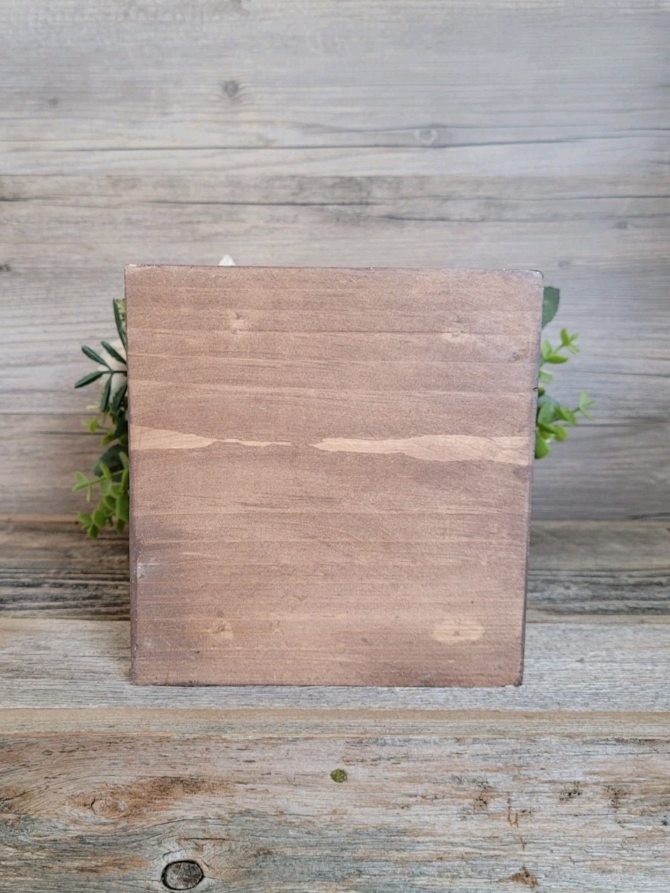 Faux Flower Arrangement Church Wood Box Decor