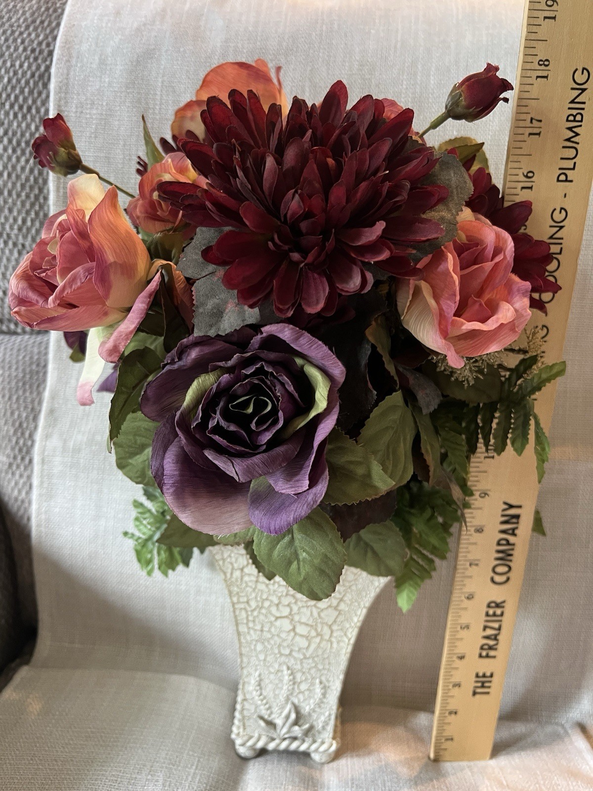 18” Flower Arrangement With Dahlia’s And Roses Perfect For Fall