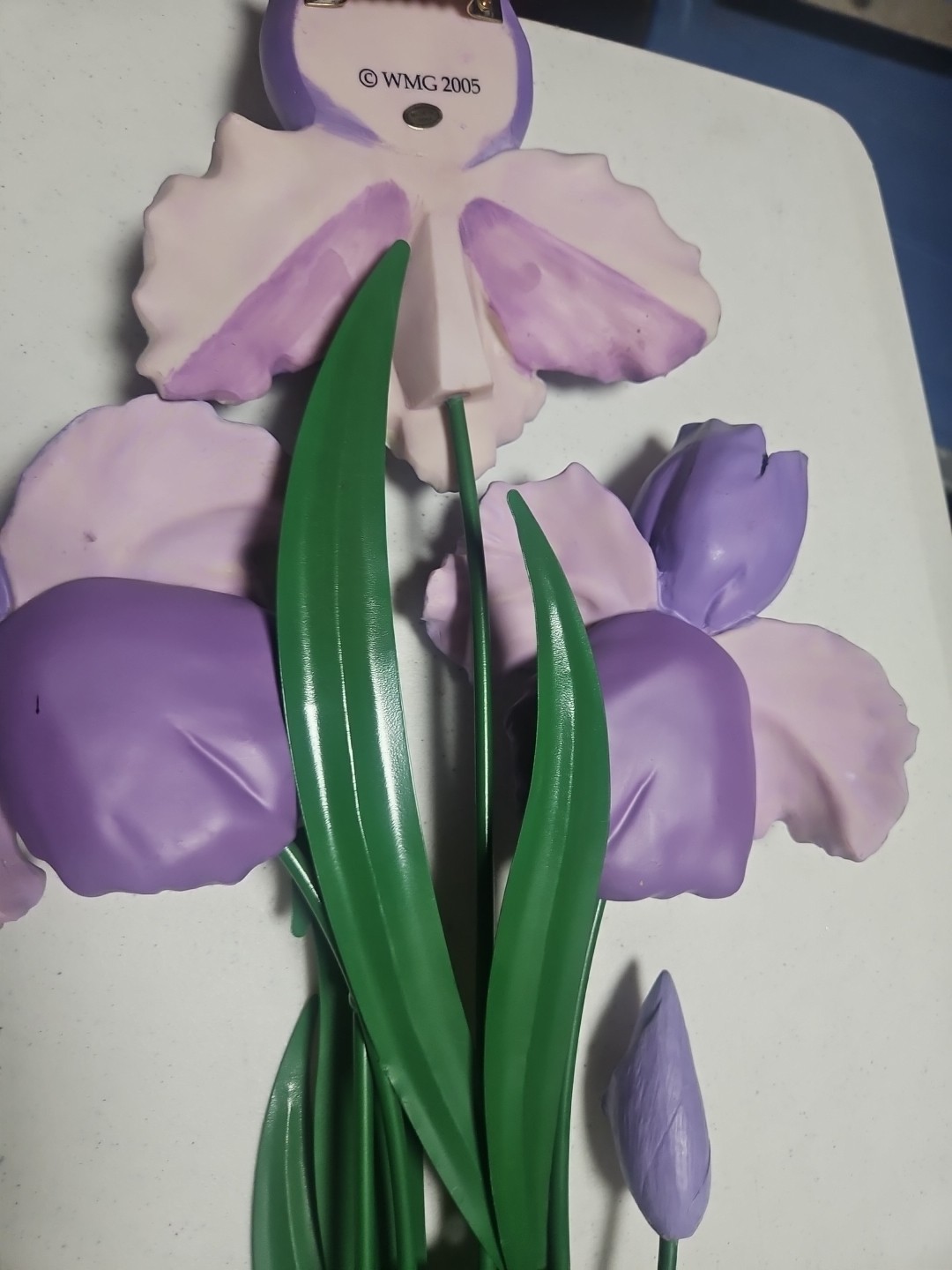 Purple Iris, 29″L× 13″W, WMG , Wall Decor, Ceramic/Resin Flowers & Metal Stem