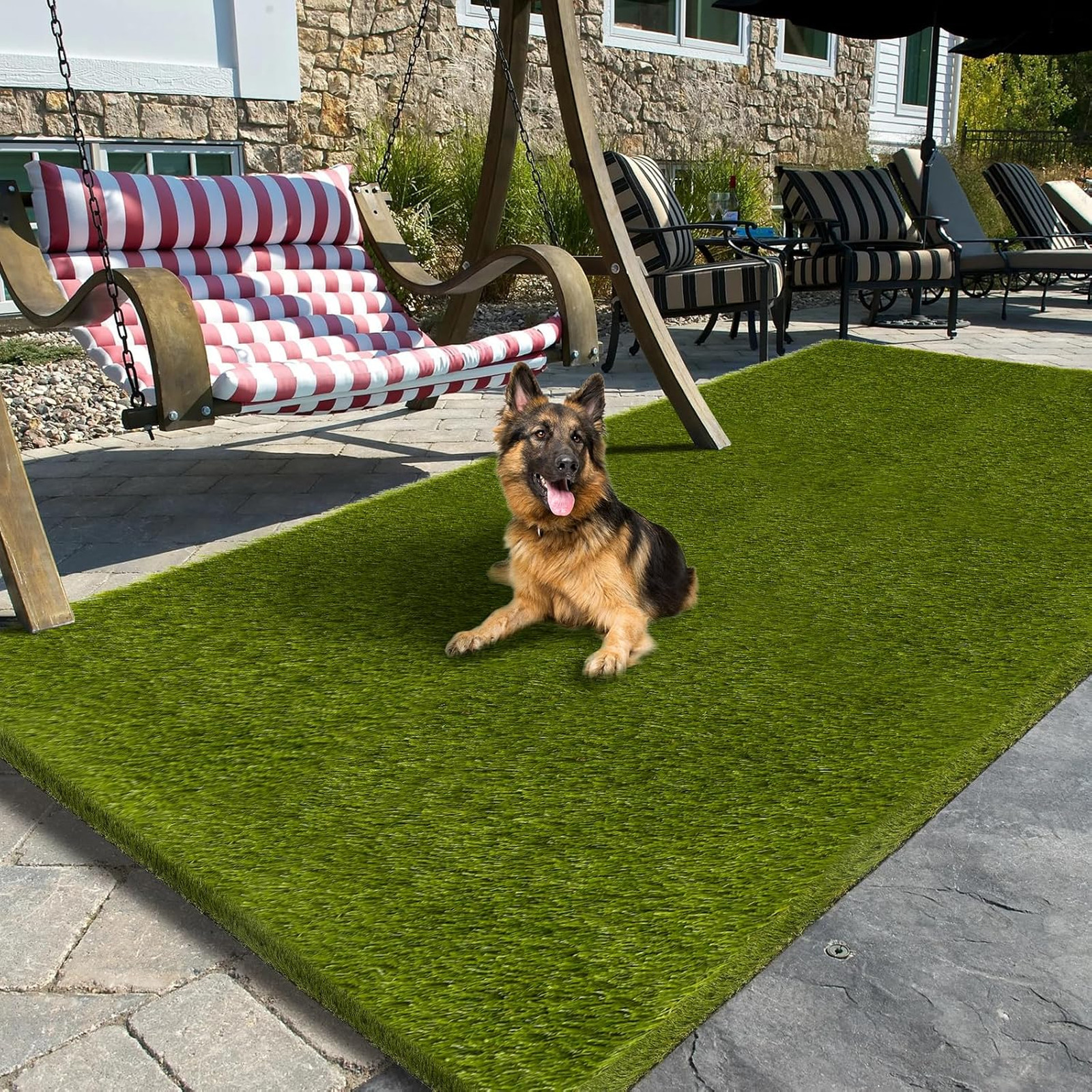 Artificial Grass Outdoor, 5×10 Ft Realistic Artificial Turf Grass Rug, Large