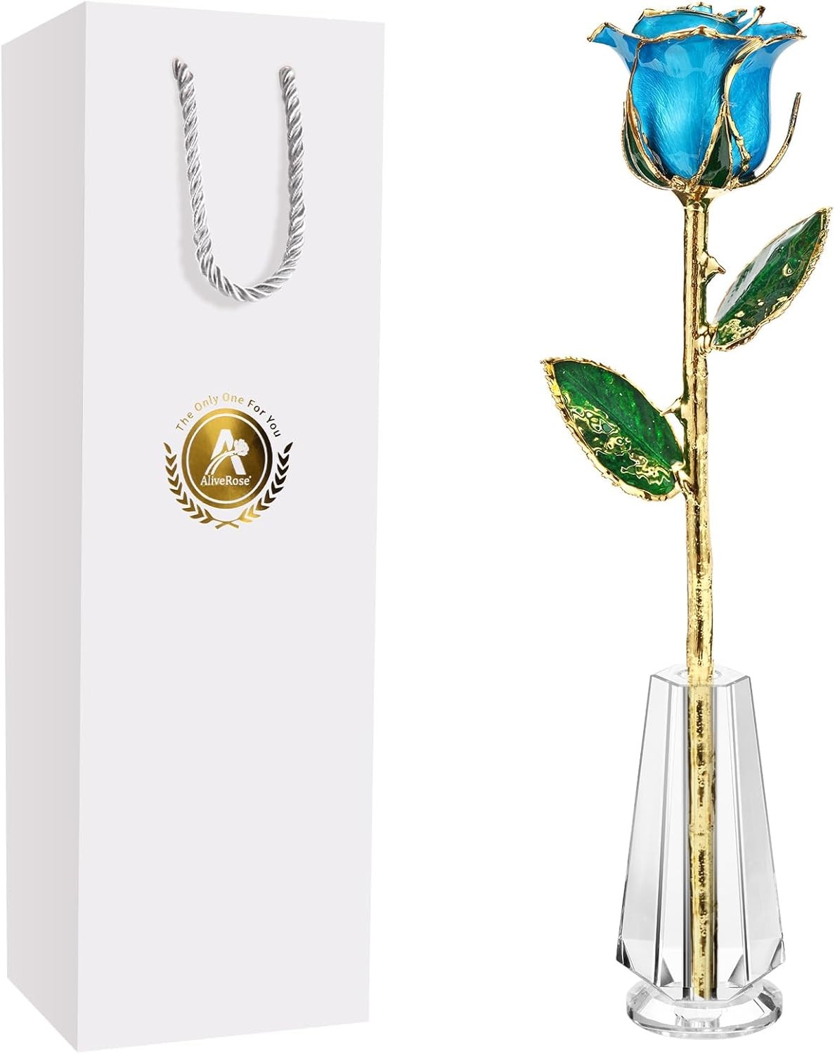 AliveRose for Her, 24K Gold Rose Made from Real Rose – Unique Design Gold Plated