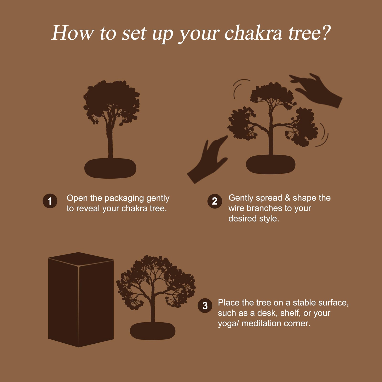 Seven Chakra Crystal Trees, Bonsai Money Tree, Healing Stones, Crystal Tree o…