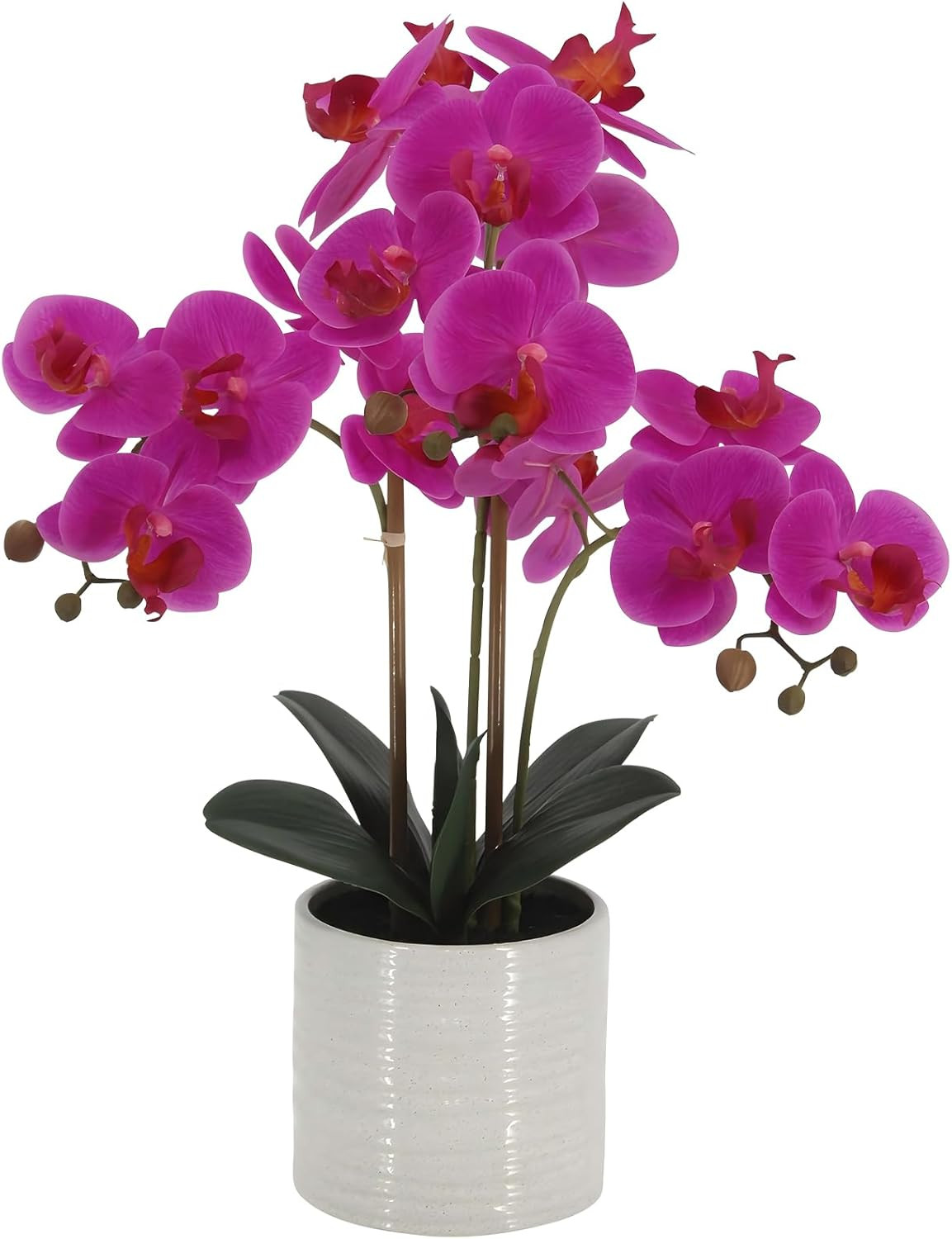 Realistic 23″ Dark Pink Fake Orchid Plant for Home & Office Decor