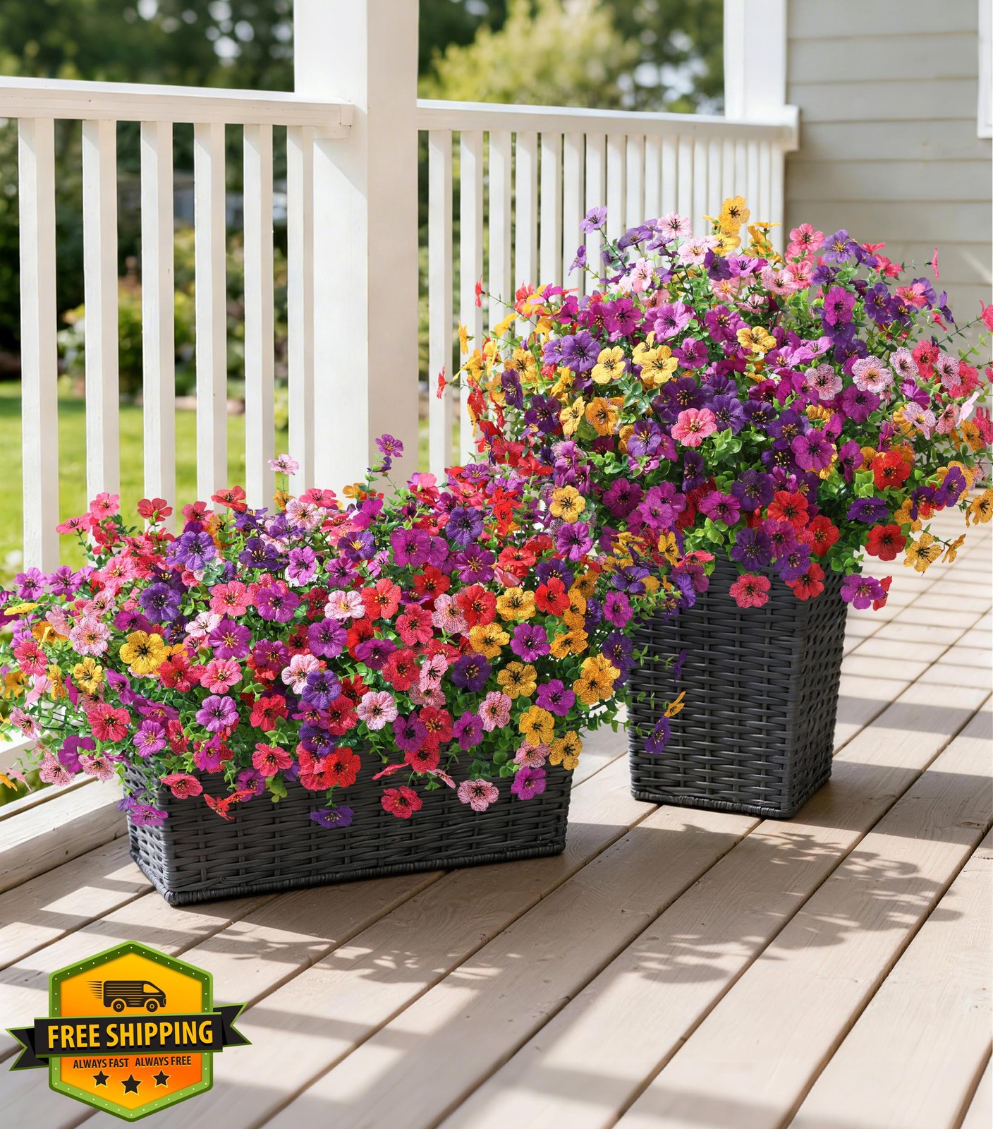 Ivydale 24 Bundles Artificial Mums Fake Daisies Outdoor Silk 6 Colors