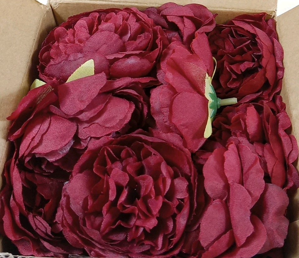 Thiccywoov 50 Pcs Artificial Flowers, 3.2 Inches Silk Rose Head Flowers Fake 52