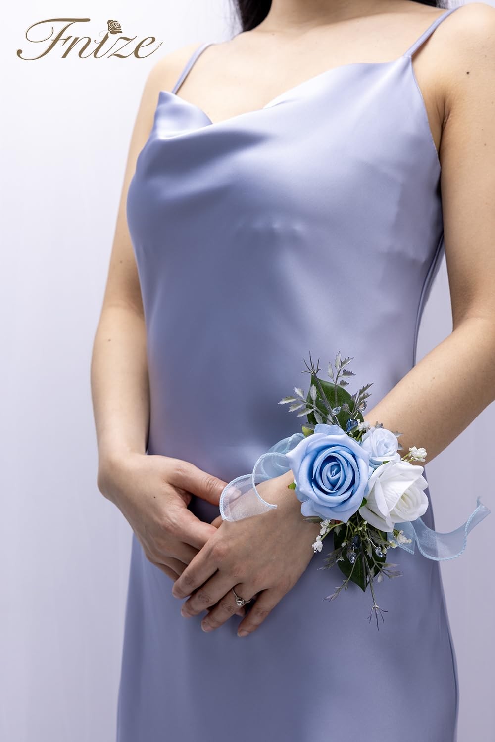 Blue Corsage And Boutonniere Set Wedding Homecoming Prom Artificial Flowers