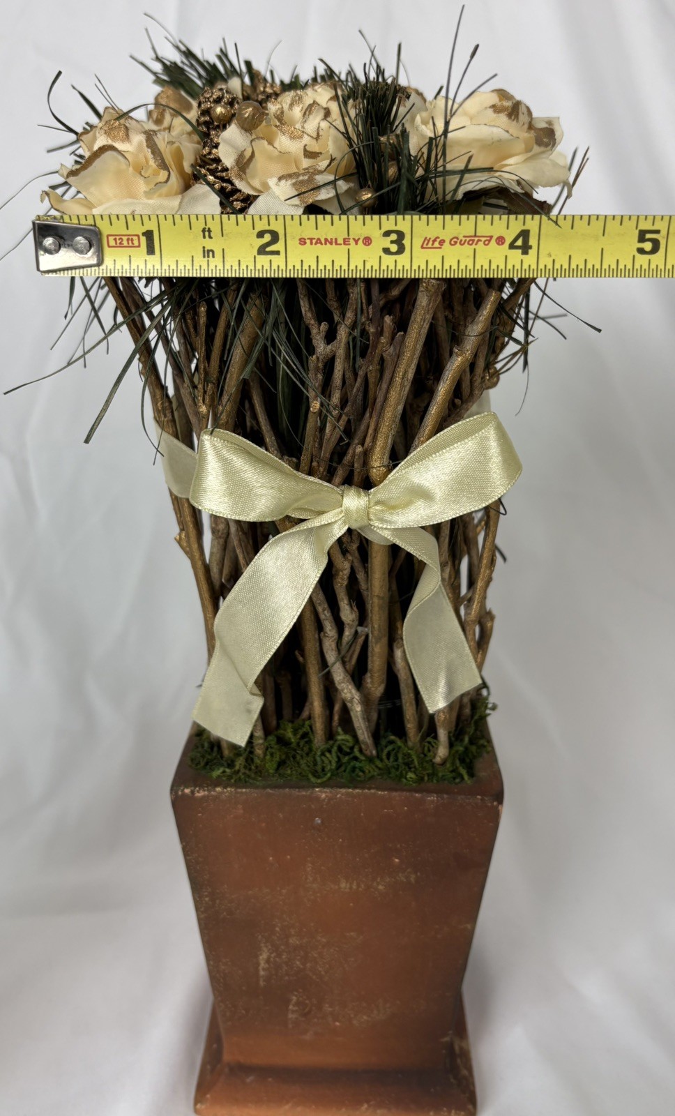 Set of 3 – Heirloom Topiaries Cream Rose Floral Table Top Romantic VTG Wedding