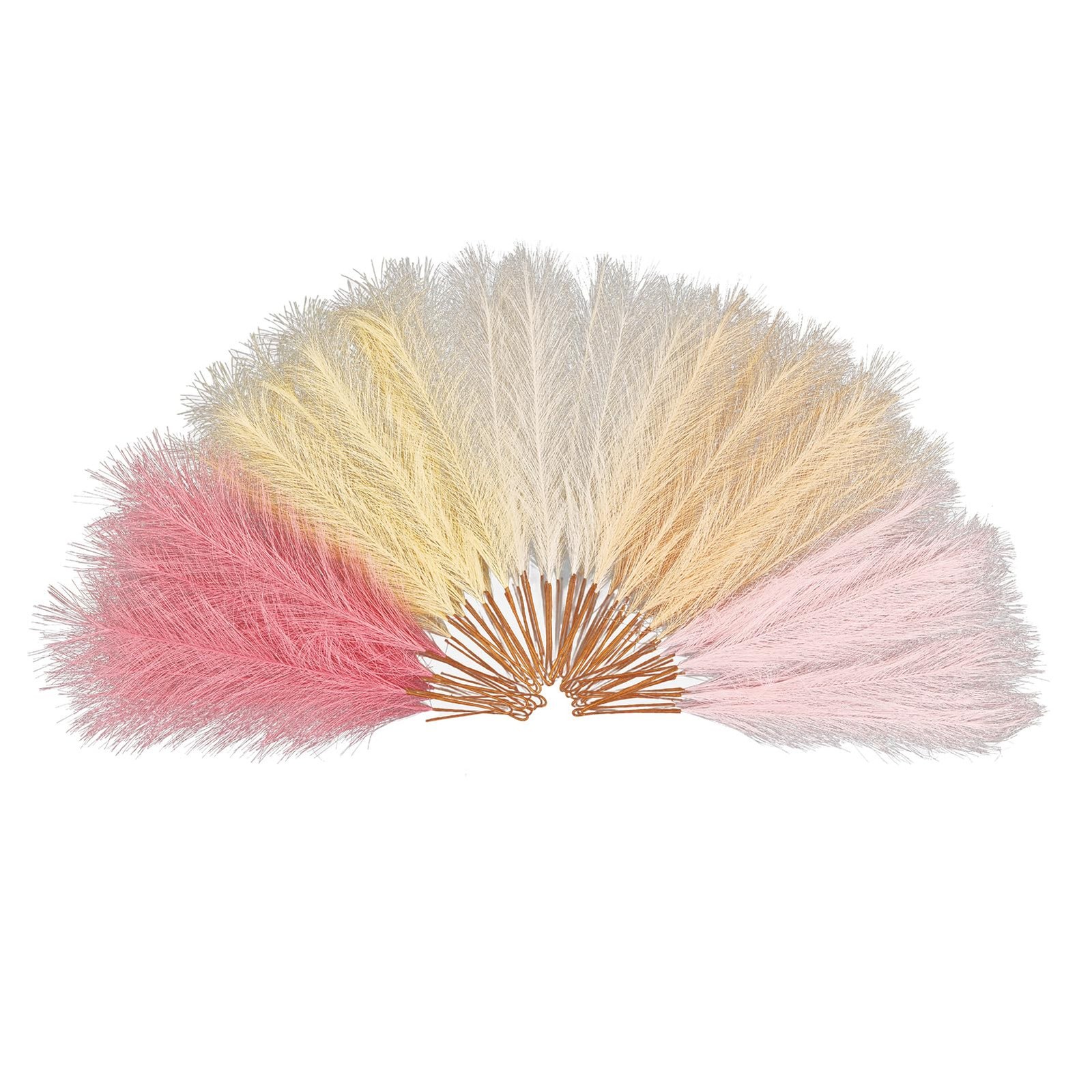 50pcs Pink Pampas Grass 21.6 Inch Non-Shedding Faux Pampas in Light Pink,Pink