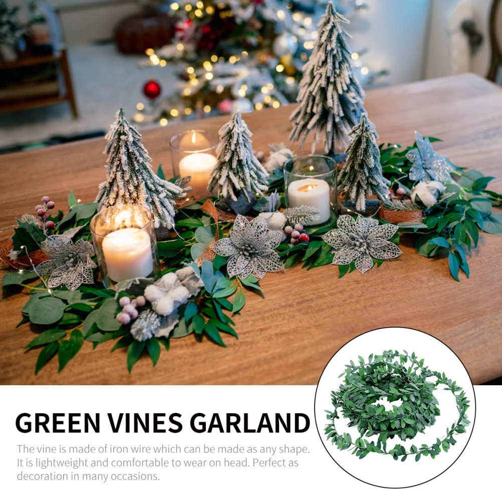 Natural Look Green Leaves Vine Garland for Floral Headbands and Event Decorating
