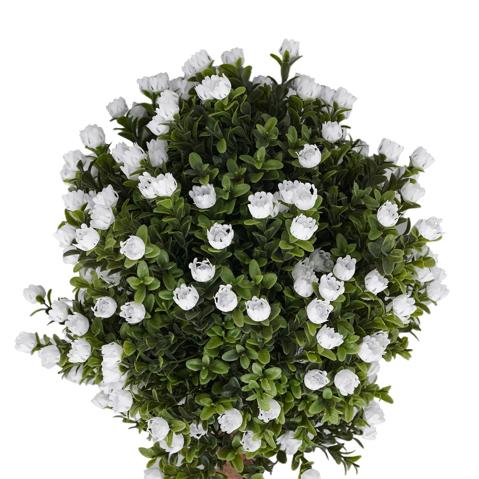 Set of 2 Artificial Ginkgo Biloba Trees with White Flowers for Indoor Outdoor