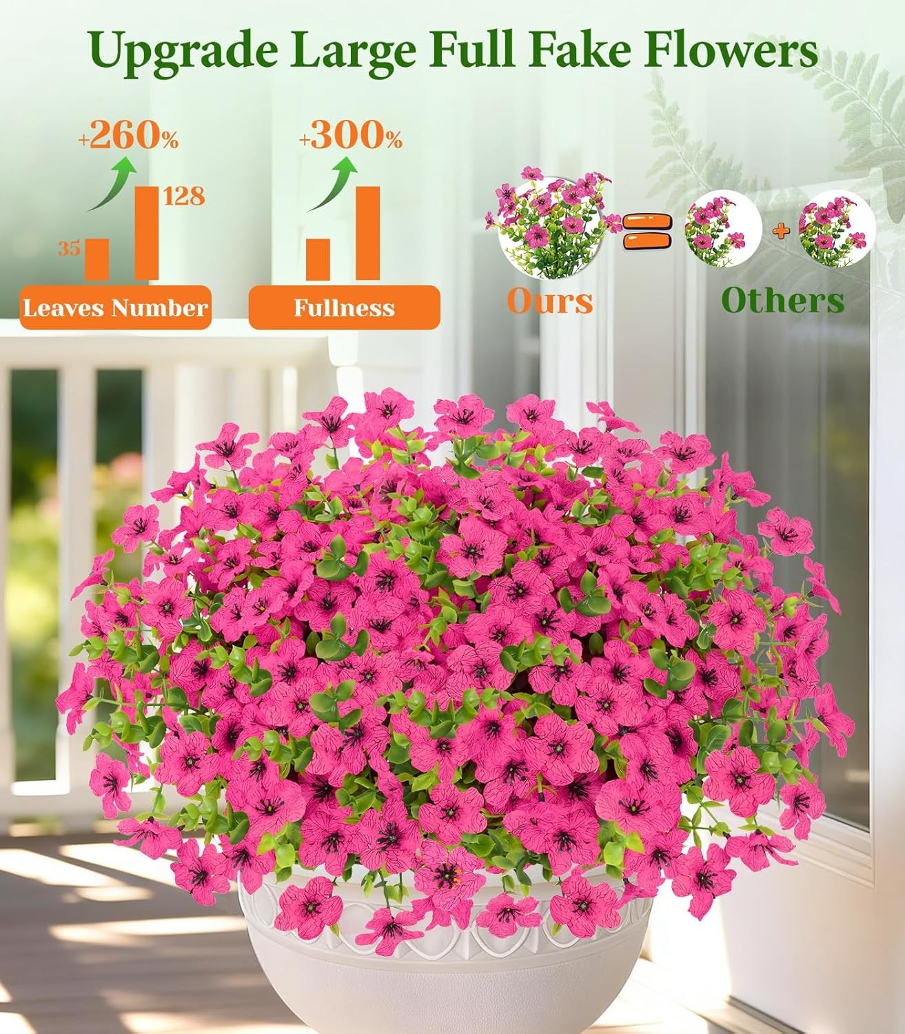 Artificial Flowers for Outdoors, 9 Bundles Artificial Plants & Flowers Outdoor,