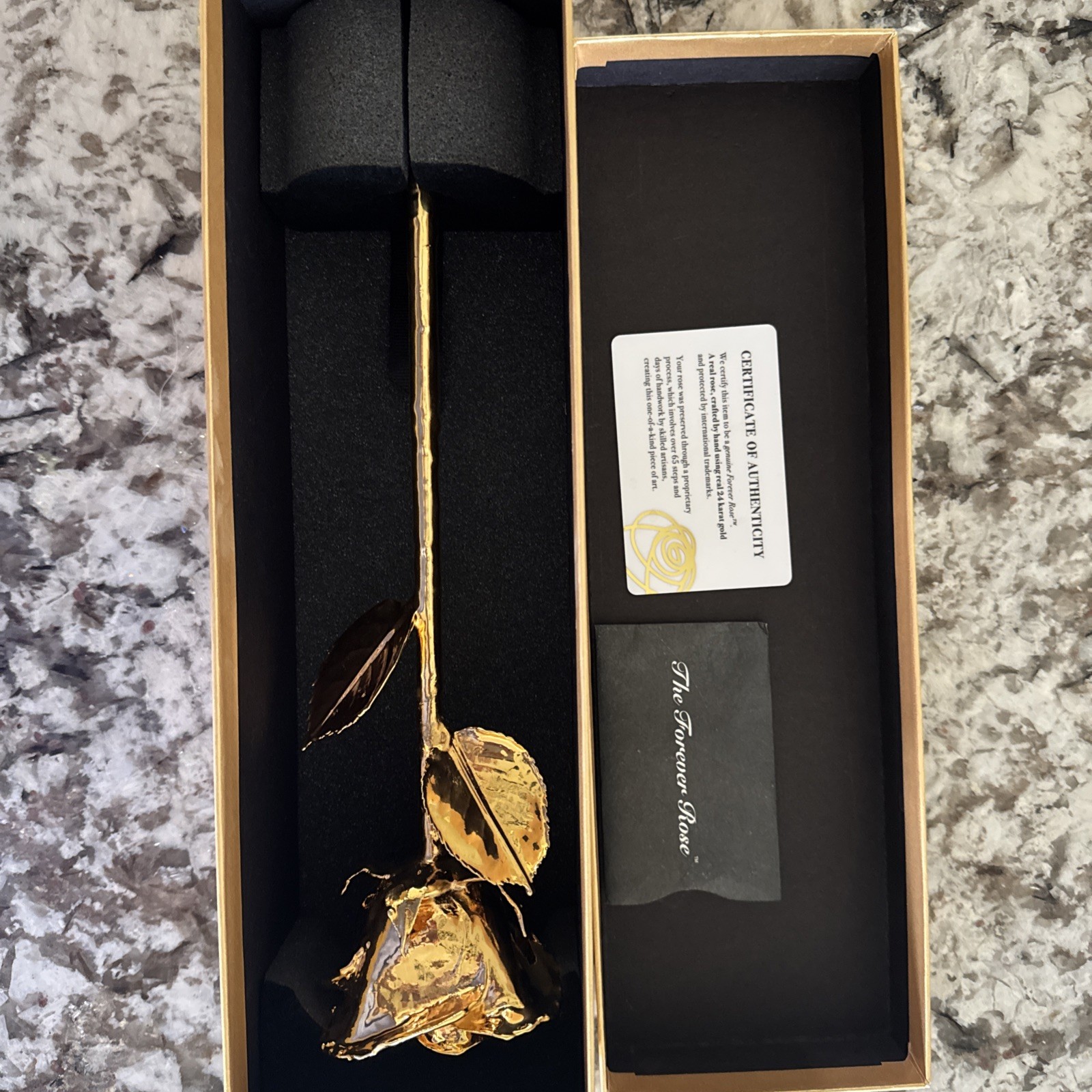 Vintage The Forever Rose 24 Kt Gold Dipped Rare Great Gift